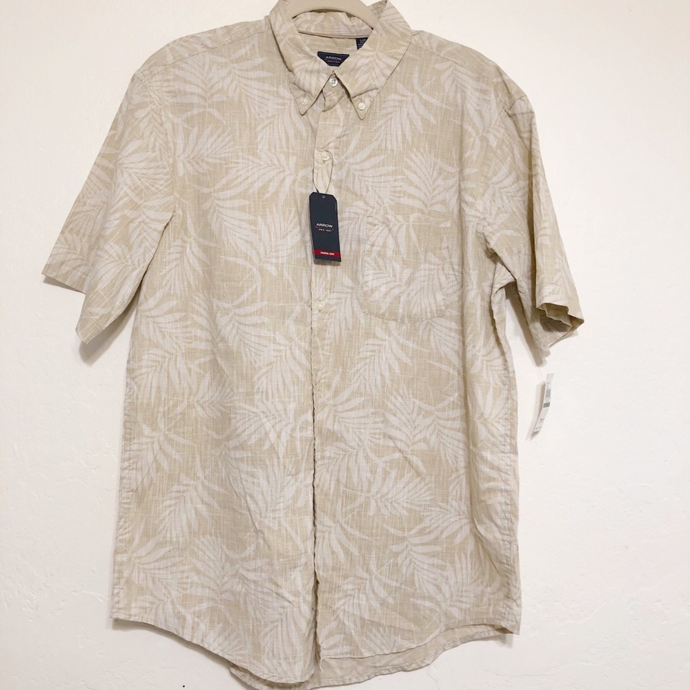 Arrow Men’s Short Sleeve Casual Shirt Size L Hawai